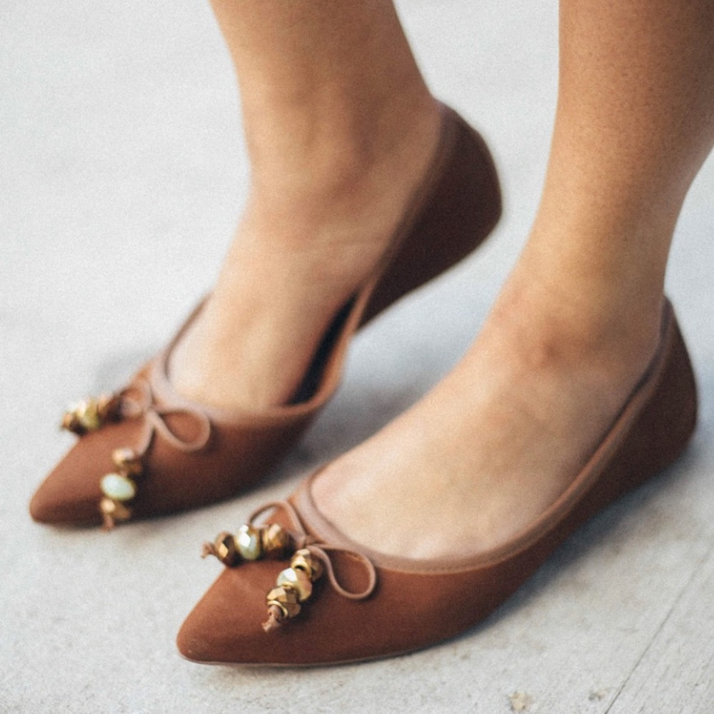 New Suede Leather Ballet Flats